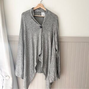 Comfy Serra Women's Heather Gray Drape Cardigan XL
